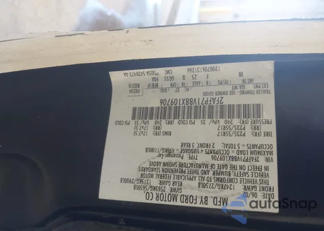 2008 Ford Crown Victoria Police Interceptor из США, поврежденный, VIN 2FAFP71V88X109706